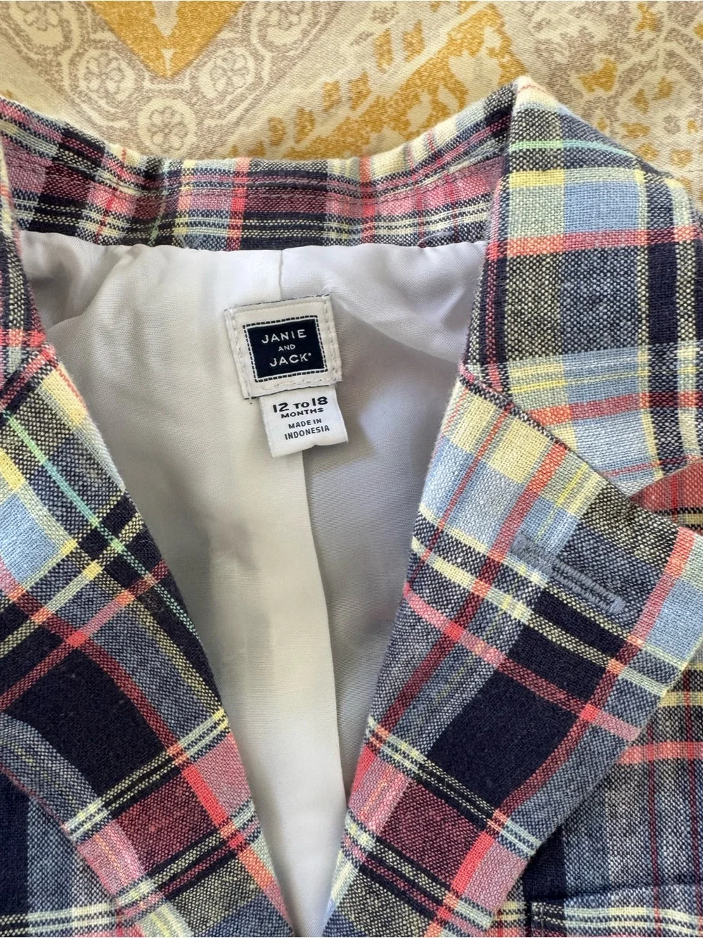 Janie and Jack Navy Plaid Blazer and Shorts set